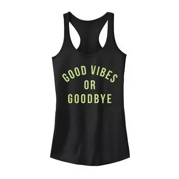 Юниорская футболка Good Vibes или Goodbye с черным текстом и графическим рисунком