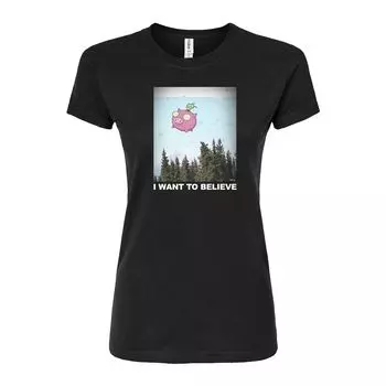 Юниорская футболка Invader Zim Gir "Believe" с приталенным рисунком и рисунком Licensed Character, черный