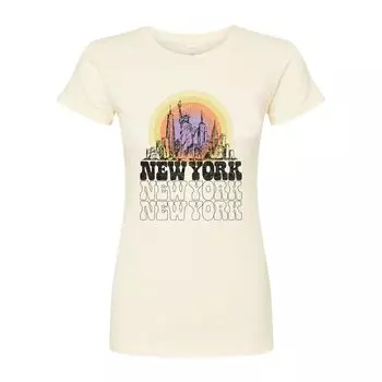 Юниорская футболка New York с винтажным приталенным рисунком и рисунком Licensed Character, бежевый