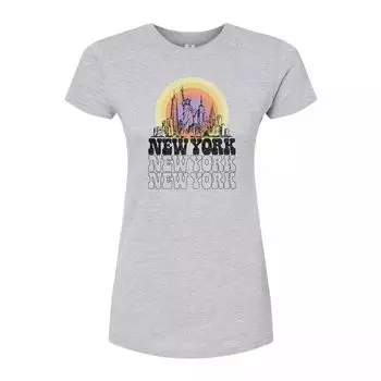Юниорская футболка New York с винтажным приталенным рисунком и рисунком Licensed Character, серый
