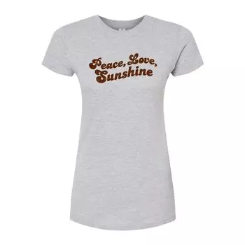 Юниорская футболка Peace Love Sunshine с приталенным рисунком и рисунком Licensed Character, серый