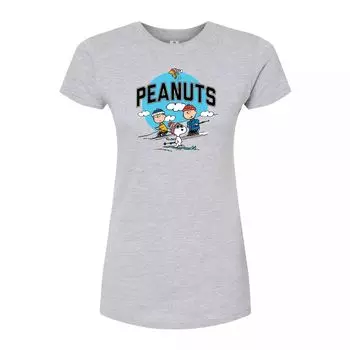 Юниорская футболка Peanuts Gang Skiing с графическим рисунком Licensed Character, серый