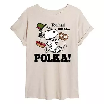 Юниорская футболка Peanuts You Had Me At в струящийся горошек Licensed Character, бежевый