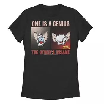 Юниорская футболка Pinky And The Brain One Genius, футболка Insane другого Licensed Character