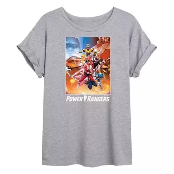 Юниорская футболка Power Rangers с струящимся рисунком в стиле ретро и комиксами Licensed Character