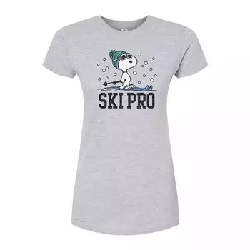 Юниорская футболка с графическим рисунком Peanuts Ski Pro Licensed Character, серый