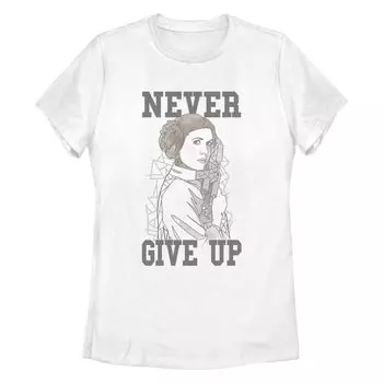 Юниорская футболка с изображением звездных войн Leia Never Missy Crew Licensed Character