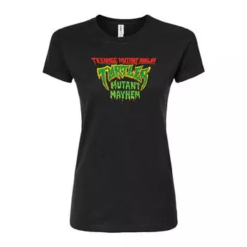 Юниорская футболка с приталенным графическим логотипом TMNT Mutant Mayhem Licensed Character, черный
