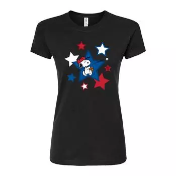 Юниорская футболка с рисунком Snoopy Baseball Stars Peanuts Licensed Character, черный