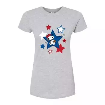 Юниорская футболка с рисунком Snoopy Baseball Stars Peanuts Licensed Character, серый