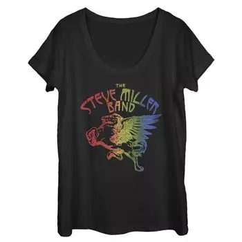 Юниорская футболка Steve Miller Band Pegasus с радужным логотипом и графическим рисунком Licensed Character