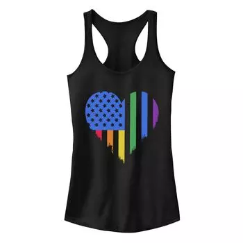 Юниорская идеальная майка Fifth Sun Rainbow Heart Flag Style Racerback