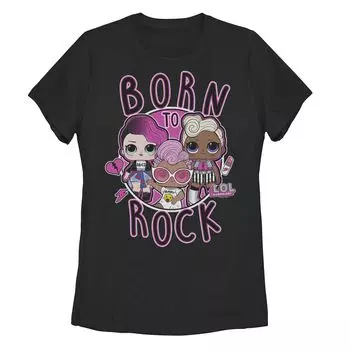 Юниорская L.O.L. Сюрприз! Футболка с графическим рисунком Born To Rock Licensed Character, черный