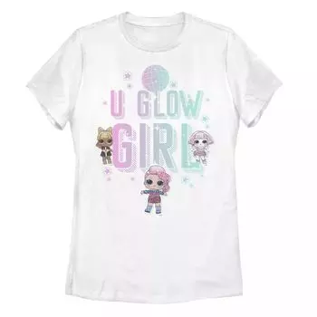 Юниорская L.O.L. Сюрприз! Футболка с рисунком U Glow Girl Licensed Character, белый