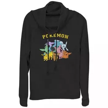 Юниорская махровая толстовка с напуском и рисунком Pokmon Gotta Catch 'Em All Eeveelutions Licensed Character, черный