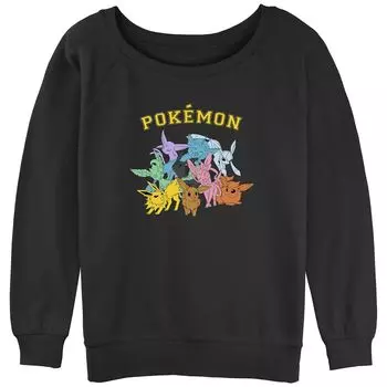 Юниорская махровая толстовка с напуском и рисунком Pokmon Gotta Catch 'Em All Eeveelutions Licensed Character, черный