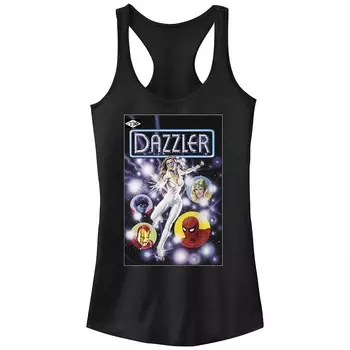 Юниорская майка Dazzler Light Power Cover с рисунком Racerback Marvel, черный