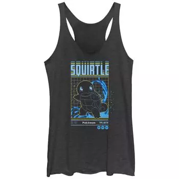 Юниорская майка Pokemon Squirtle Blueprint Grid Tri-Blend Racerback Tank Licensed Character