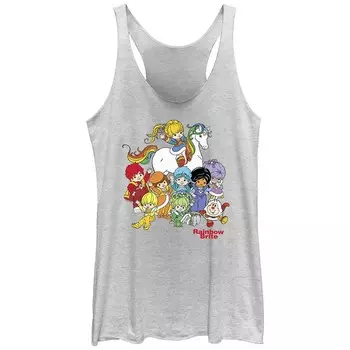 Юниорская майка Rainbow Brite And Friends с рисунком Racerback Licensed Character, цвет White Heather