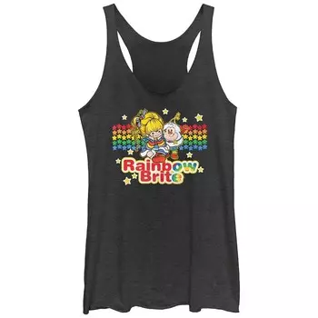 Юниорская майка Rainbow Brite And Twink с подвесным рисунком на спине Racerback Licensed Character, цвет Black Heather