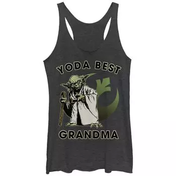 Юниорская майка с графическим изображением Racerback с логотипом Yoda Best Grandma Rebel для юниоров Licensed Character