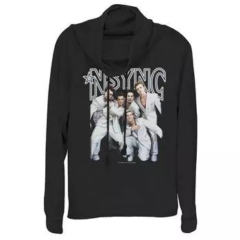 Юниорская модель NSYNC для группового портрета с воротником-хомутом и графикой, легкий вес, с длинным рукавом Licensed Character, черный