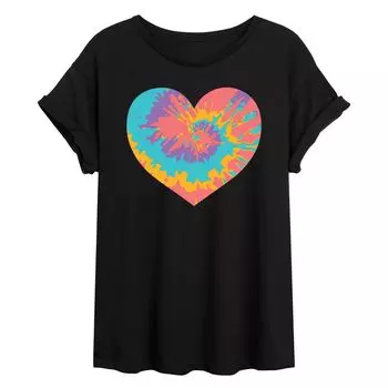 Юниорская струящаяся футболка с сердечками Tie Dye Licensed Character