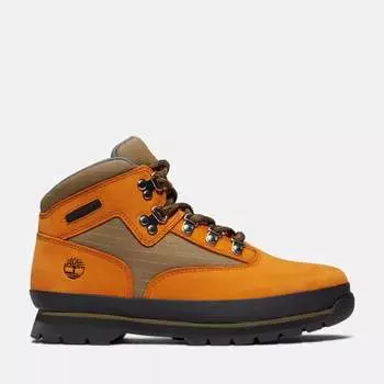 Юниорские европейские туристические ботинки Timberland, цвет Orange Nubuck