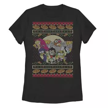 Юниорские комиксы DC «Юные титаны, вперед!» Футболка в стиле Ugly Sweater Pizza Friends Licensed Character