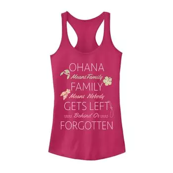 Юниорский Disney Lilo & Stitch Ohana Means Family Quote Tank Licensed Character