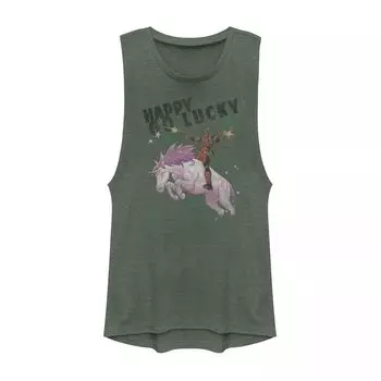 Юниорский Marvel Deadpool Happy Go Lucky Unicorn Muscle Tank Licensed Character