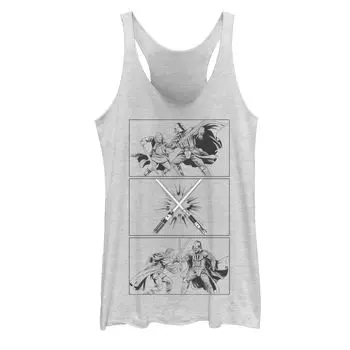 Юниорский «Звездные войны» Оби-Ван Кеноби Вейдер Оби Ван Lightsaber Clash Racerback Tank Licensed Character