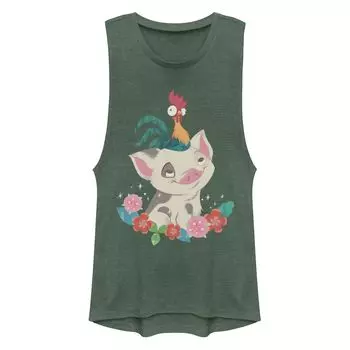 Юниоры Дисней Моана Пуа Хей Хей Floral Buddies Muscle Tank Licensed Character
