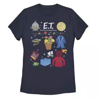 Юниоры E.T. Футболка с символическим реквизитом для фильмов и графикой Licensed Character