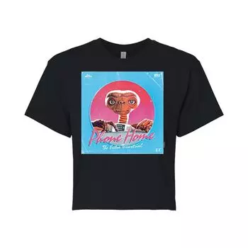 Юниоры E.T. Укороченная футболка с рисунком Phone Home Licensed Character, черный