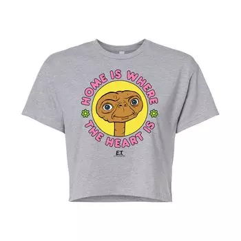 Юниоры E.T. Укороченная футболка с рисунком в форме сердца Licensed Character, серый