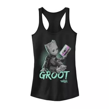 Юниоры Marvel Guardians Vol. 2 Майка Baby Groot из неоновой ленты Licensed Character, черный