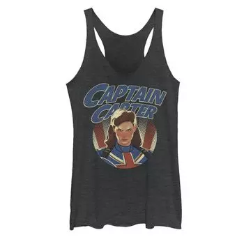 Юниоры Марвел Что, если Капитан Картер Mug Shot Tank Racerback Licensed Character