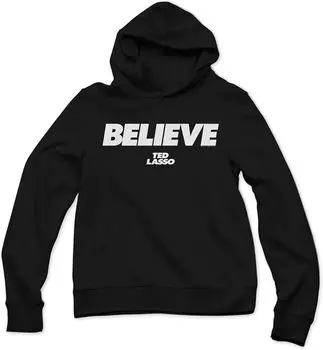 Junk Food Ted Lasso Believe Royal Черный пуловер с капюшоном