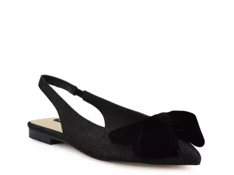 Junnie Балетки Nine West, Black Textile