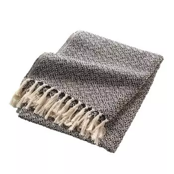 JUNON Хлопковое покрывало с этническим узором и бахромой 125 x 150 см Douceur d'interieur