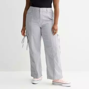 Юношеские брюки-карго свободного кроя с бантом и широкими штанинами плюс сайз So, цвет mauvelay