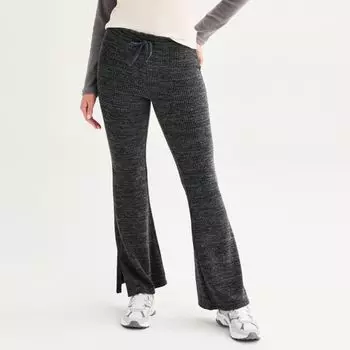 Юношеские высокие вязаные расклешенные брюки So, черный