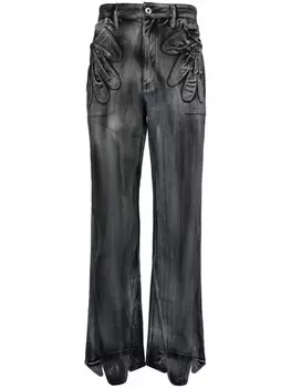 JUNTAE KIM джинсы в технике пэчворк, серый