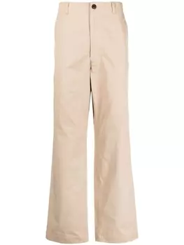Junya Watanabe MAN брюки чинос широкого кроя, нейтральный цвет
