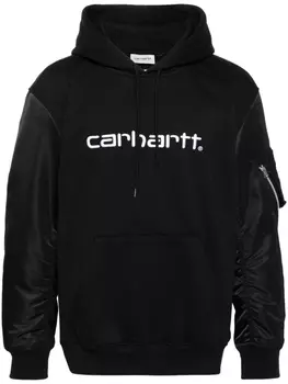 Junya Watanabe MAN худи с вышитым логотипом из коллаборации с Carhartt, черный