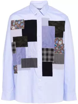 Junya Watanabe MAN рубашка в технике пэчворк, синий
