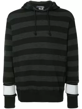 Junya Watanabe MAN толстовка в полоску со светоотражающими вставками, черный