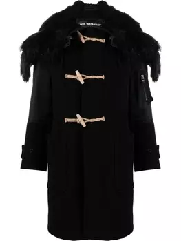 Junya Watanabe однобортное пальто с капюшоном, черный