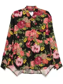 Junya Watanabe рубашка с цветочным принтом, черный